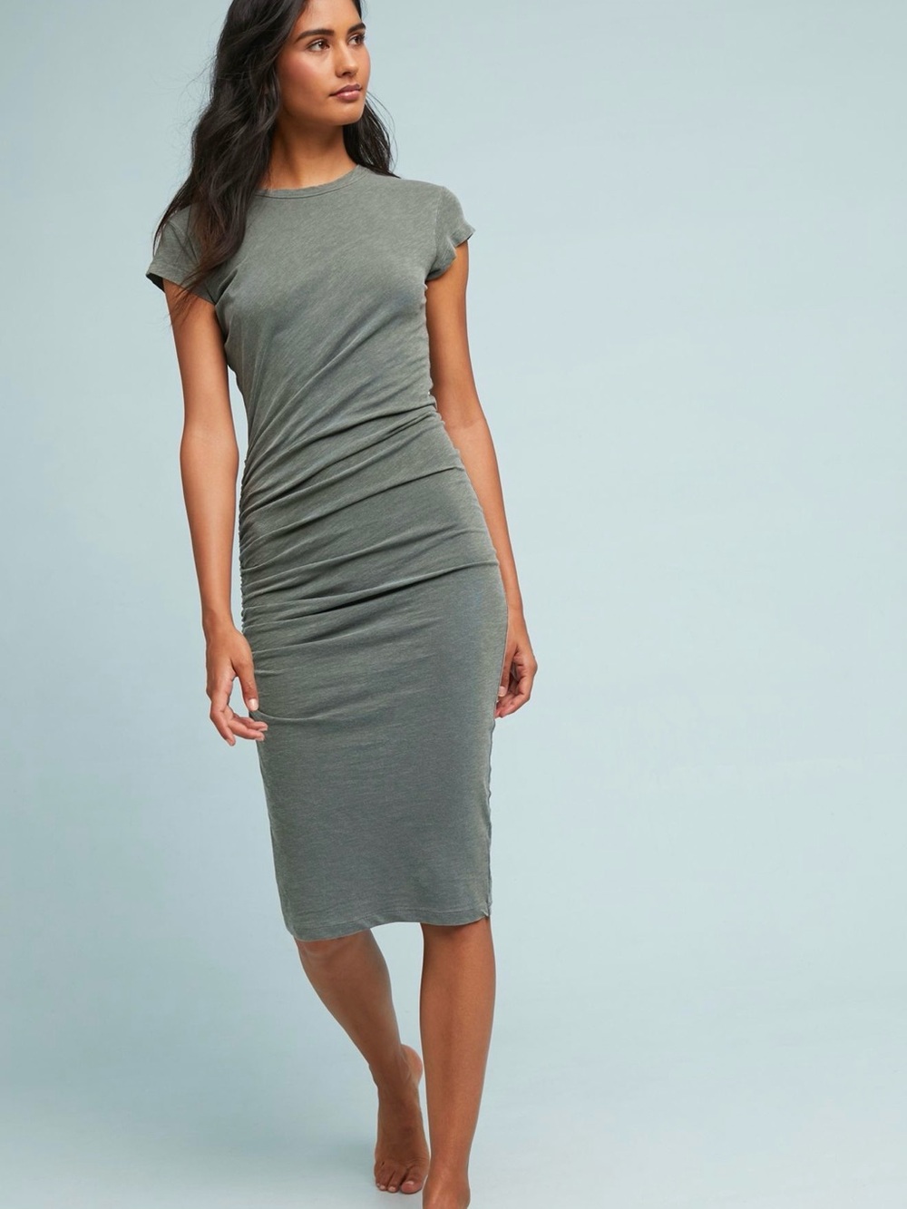 SUNDRY — NWOT Ruched Crewneck T-Shirt Dress from Anthropologie — Size 2 (M)